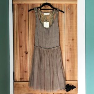 A'Reve Tulle Bottom Lace Sleeveless Dress